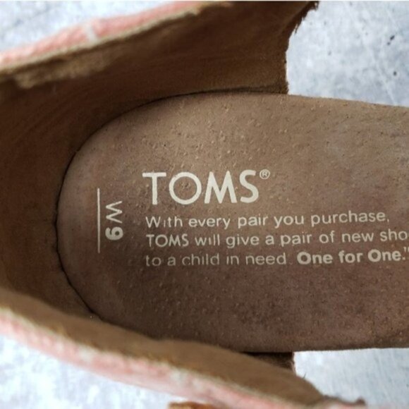 Toms | Sienna Coral Aztec Cork Wedge Sandals Size 9 - Picture 5 of 7